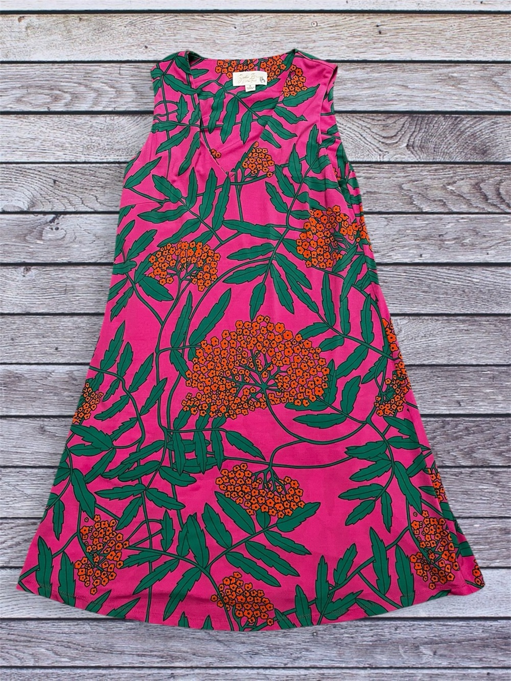 Julie Brown Sleeveless dress in Bright Pink Floral Small